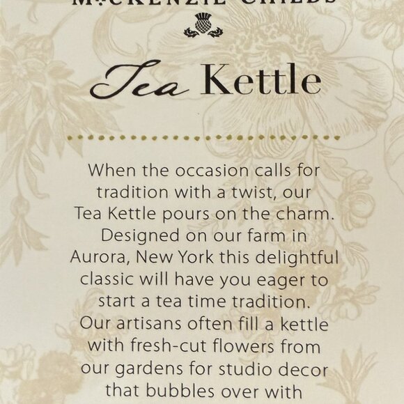 MacKenzie-Childs Sterling Check Enamel 2 Quart Tea Kettle – NEW - Picture 3 of 3